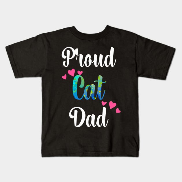 Proud Cat Dad Kids T-Shirt by kooicat